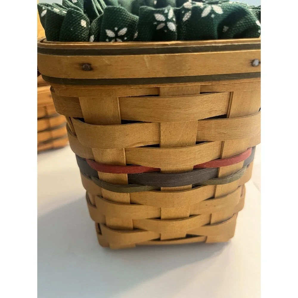 5 Longaberger Basket Pie Bee Small Key Sage Green Traditions Liner Protectors